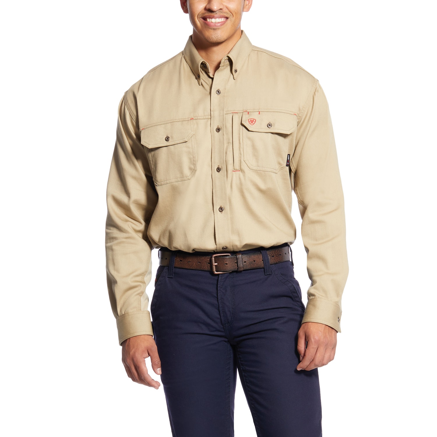 Ariat FR Solid Vent Work Shirt in Khaki